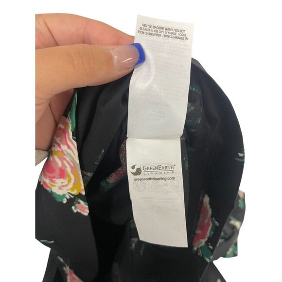 Boden Womens Top Blouse Shirt UK 14 US 10 Black Floral 3/4 Sleeve T1101 NWT - Picture 8 of 11